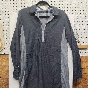 Kuhl women's dress Size large shirt style block color Kiley chambray dress